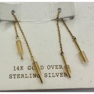 Madewell 14kt yellow gold over sterling silver threader post dangle earrings